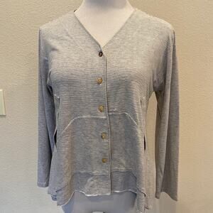 Completo Collection Blouse Tunic Lagenlook Striped High Low size medium